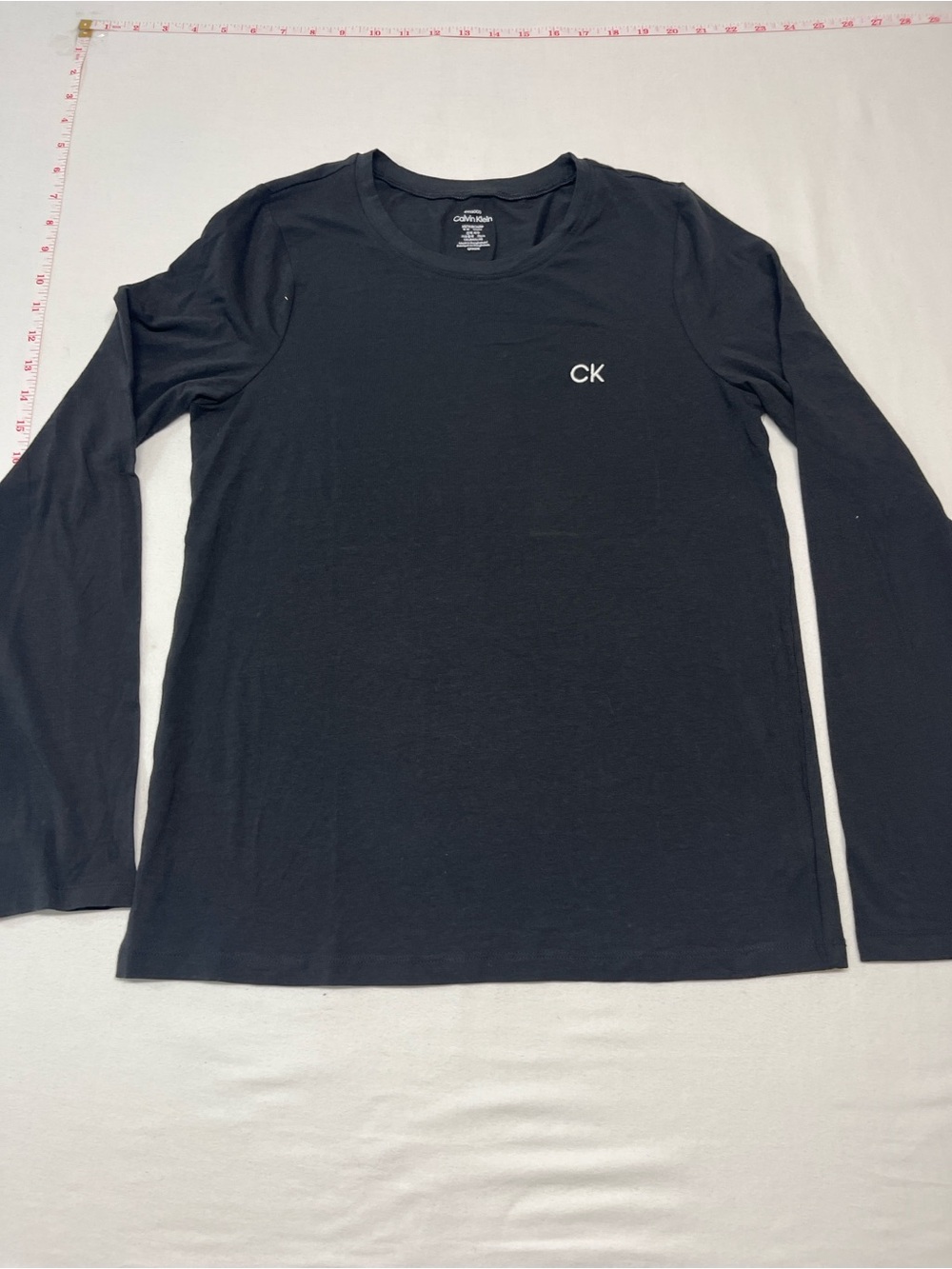 Ladies Calvin Klein Black Long Sleeve t-shirt XS stretch play work office 1223